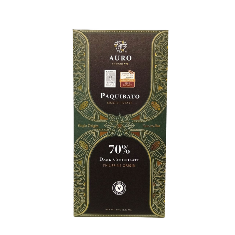 Auro Chocolate - 70% Dark Chocolate Paquibato Single-Estate Bar 60g