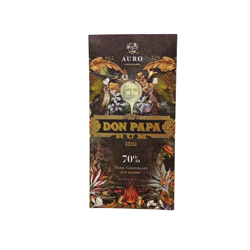 Auro Chocolate x Don Papa Rum-infused 70% Dark Chocolate 60g