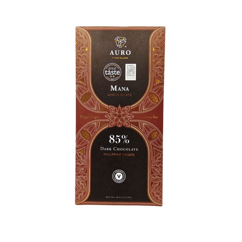 Auro Chocolate - 85% Dark Chocolate Mana Single-Estate Bar 60g